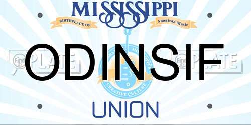 ODINSIF Mississippi License Plate