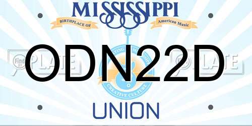 ODN22D Mississippi License Plate
