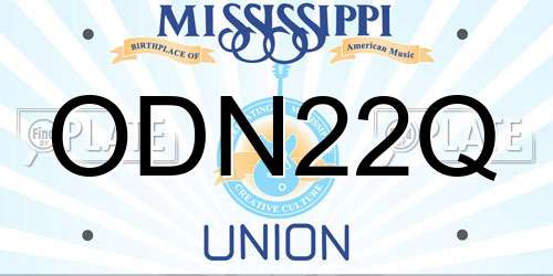 ODN22Q Mississippi License Plate