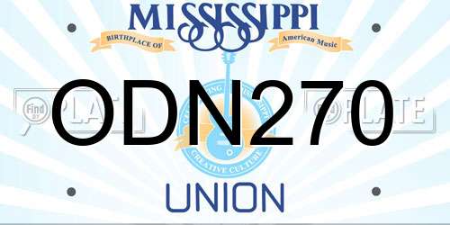 ODN270 Mississippi License Plate