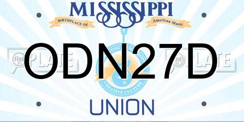 ODN27D Mississippi License Plate