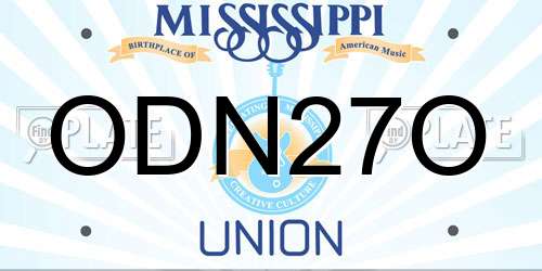 ODN27O Mississippi License Plate