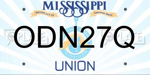 ODN27Q Mississippi License Plate