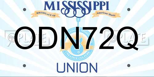 ODN72Q Mississippi License Plate
