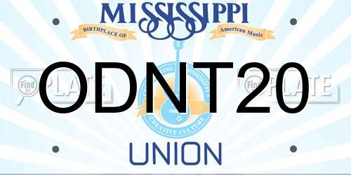 ODNT20 Mississippi License Plate
