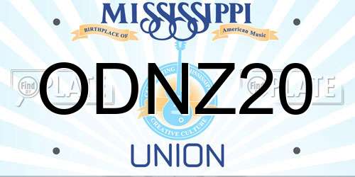 ODNZ20 Mississippi License Plate
