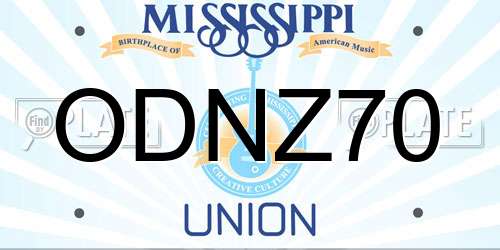 ODNZ70 Mississippi License Plate