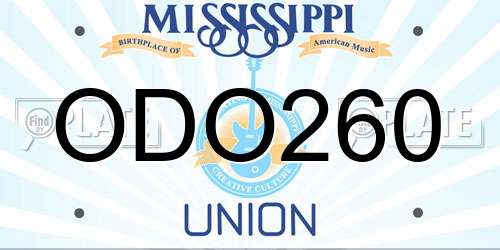 ODO260 Mississippi License Plate