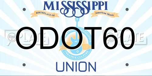 ODOT60 Mississippi License Plate