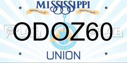 ODOZ60 Mississippi License Plate
