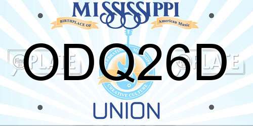ODQ26D Mississippi License Plate