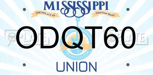 ODQT60 Mississippi License Plate