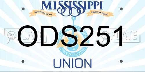 ODS251 Mississippi License Plate