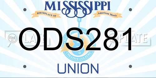 ODS281 Mississippi License Plate