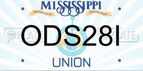 ODS28I Mississippi License Plate