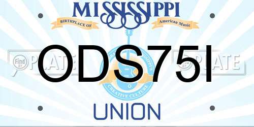 ODS75I Mississippi License Plate