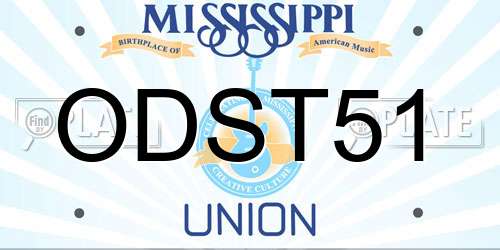 ODST51 Mississippi License Plate