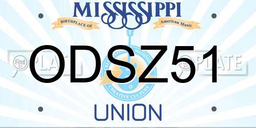 ODSZ51 Mississippi License Plate