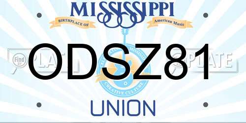 ODSZ81 Mississippi License Plate