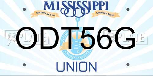 ODT56G Mississippi License Plate