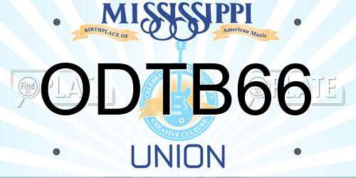 ODTB66 Mississippi License Plate