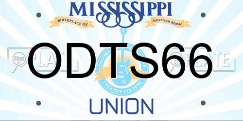 ODTS66 Mississippi License Plate
