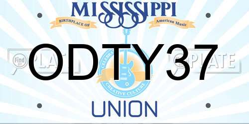 ODTY37 Mississippi License Plate