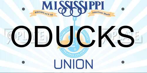 ODUCKS Mississippi License Plate