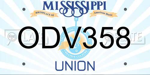 ODV358 Mississippi License Plate