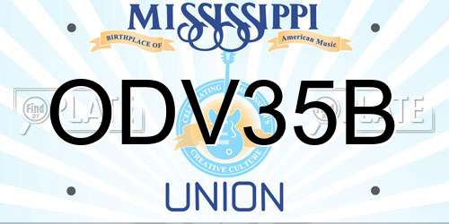 ODV35B Mississippi License Plate