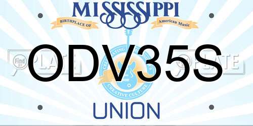 ODV35S Mississippi License Plate