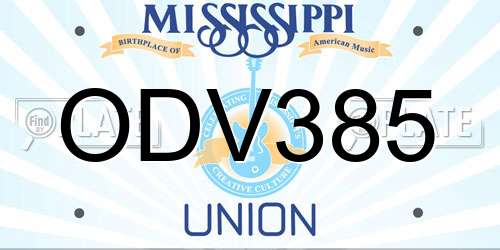 ODV385 Mississippi License Plate