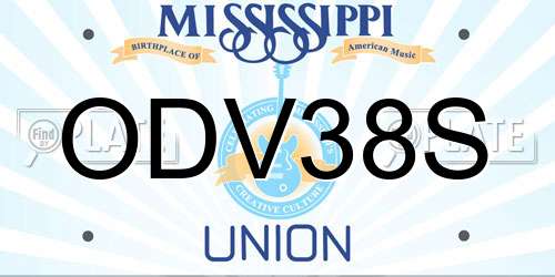 ODV38S Mississippi License Plate