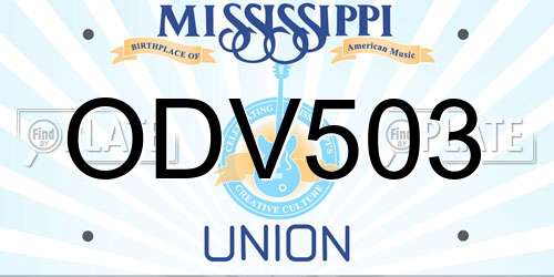 ODV503 Mississippi License Plate
