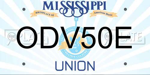 ODV50E Mississippi License Plate