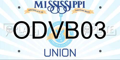 ODVB03 Mississippi License Plate