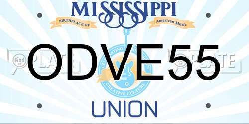 ODVE55 Mississippi License Plate