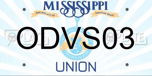 ODVS03 Mississippi License Plate
