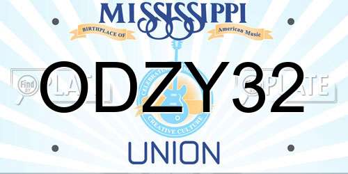 ODZY32 Mississippi License Plate