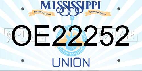 OE22252 Mississippi License Plate
