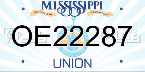 OE22287 Mississippi License Plate