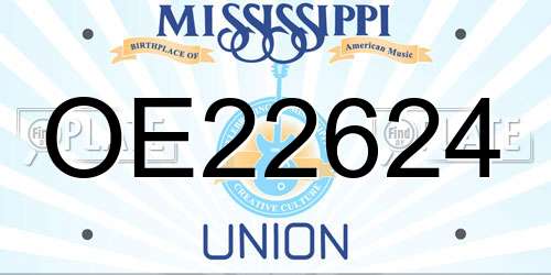 OE22624 Mississippi License Plate