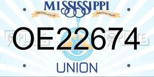 OE22674 Mississippi License Plate