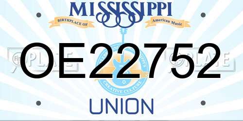 OE22752 Mississippi License Plate