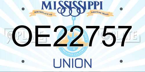 OE22757 Mississippi License Plate