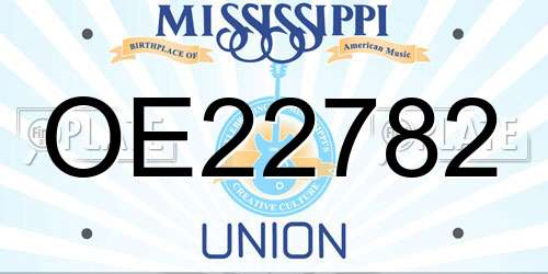 OE22782 Mississippi License Plate