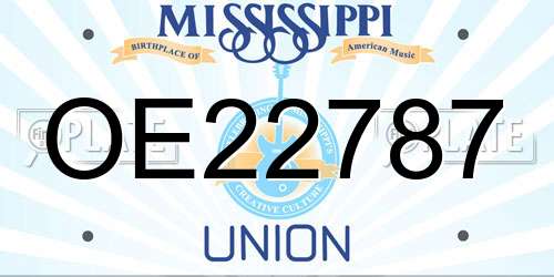OE22787 Mississippi License Plate