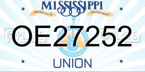 OE27252 Mississippi License Plate
