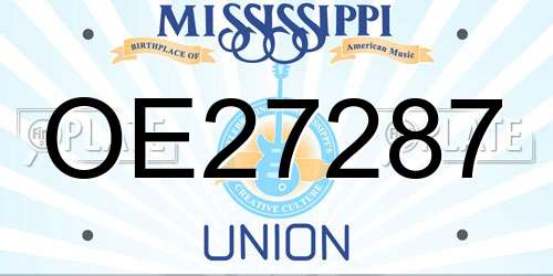 OE27287 Mississippi License Plate