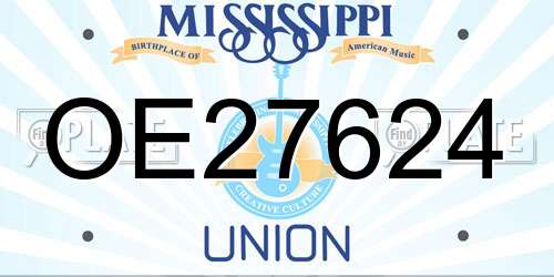 OE27624 Mississippi License Plate